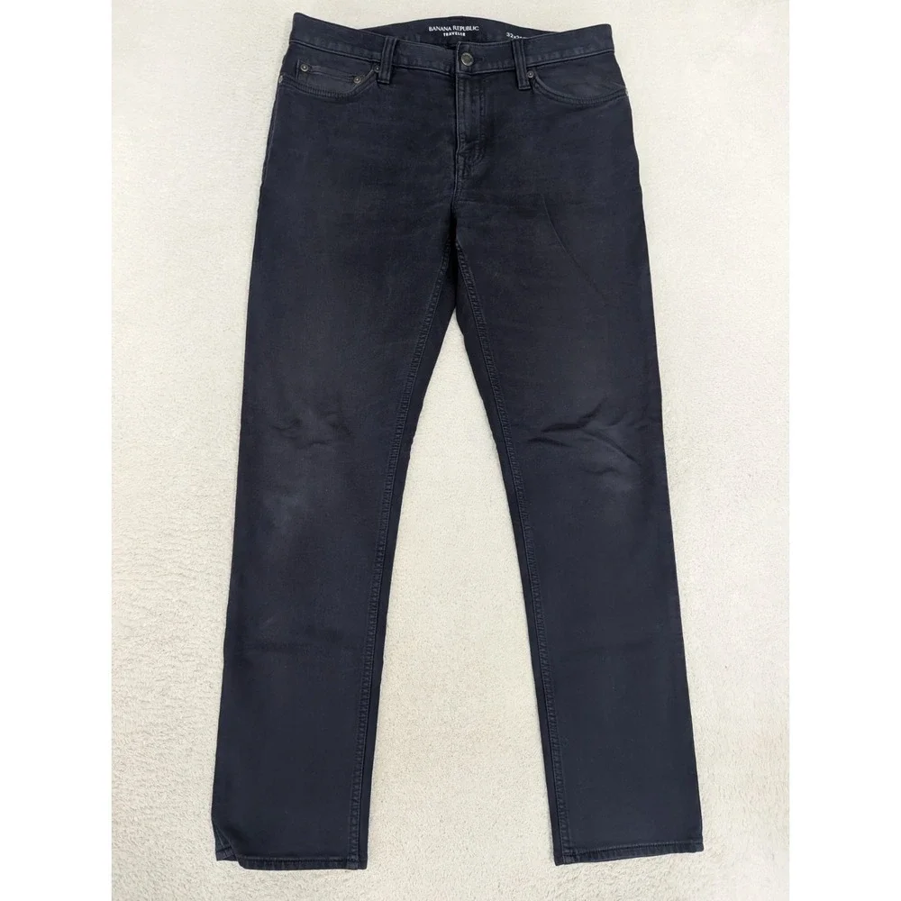 Banana‎ Republic Traveler Jeans Mens 32x32 Blue Slim Stretch Dark Wash Denim
